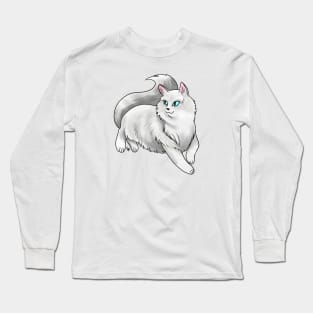 Cat - Radgoll - White Long Sleeve T-Shirt